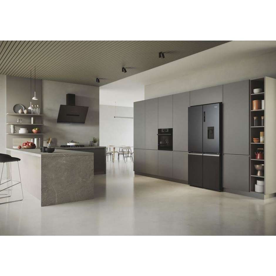 Haier HCR5919EHM Frigorifero Side by Side Americano 528 Litri Classe E Nero