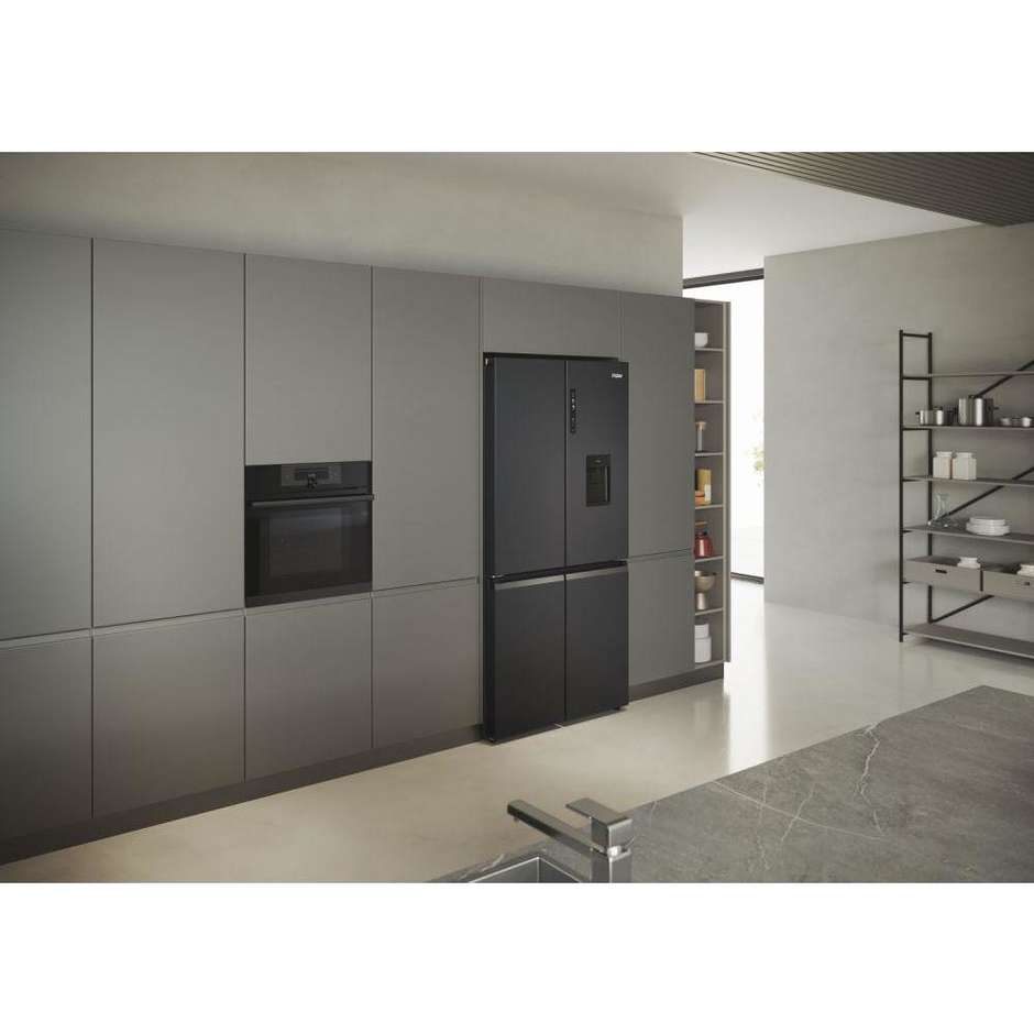 Haier HCR5919EHM Frigorifero Side by Side Americano 528 Litri Classe E Nero