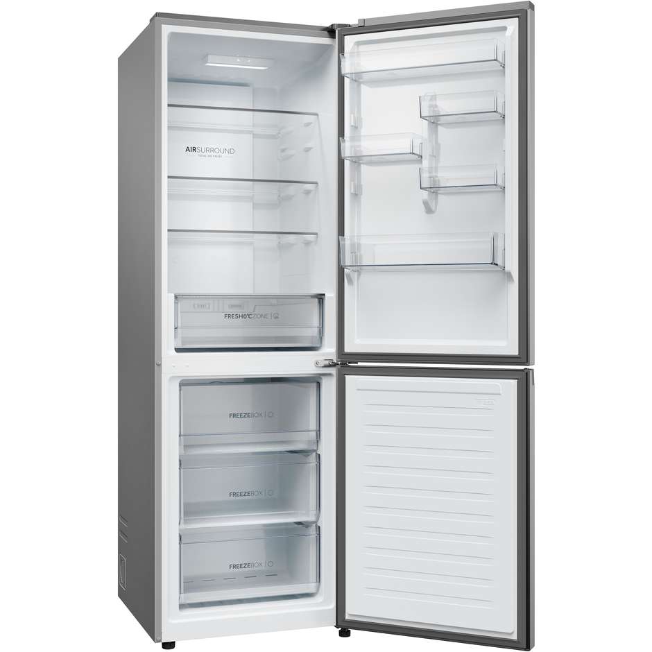 Haier HDPR1618ANPD Frigorifero Combinato Libera installazione Capacita 355 Lt Classe A Colore Acciaio inox