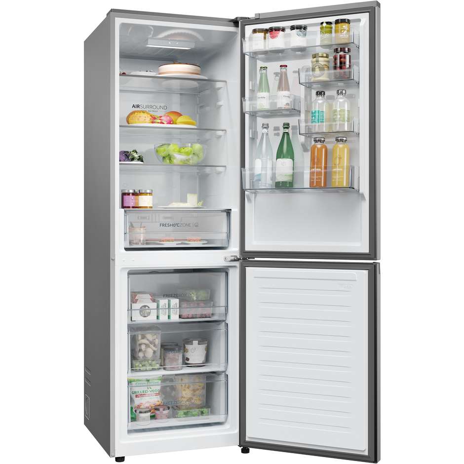 Haier HDPR1618ANPD Frigorifero Combinato Libera installazione Capacita 355 Lt Classe A Colore Acciaio inox