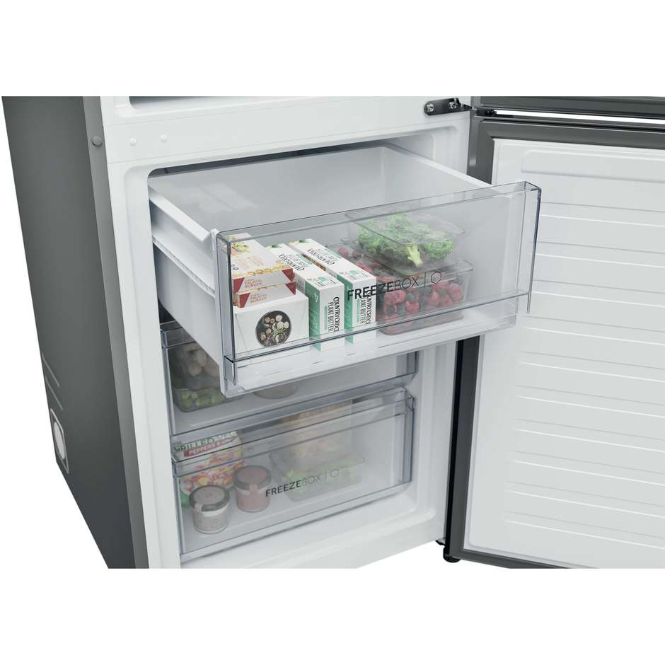 Haier HDPR1618ANPD Frigorifero Combinato Libera installazione Capacità 355 Lt Classe A Colore Acciaio inox