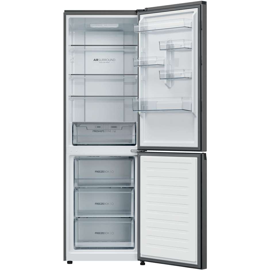 Haier HDPR1618ANPD Frigorifero Combinato Libera installazione Capacità 355 Lt Classe A Colore Acciaio inox