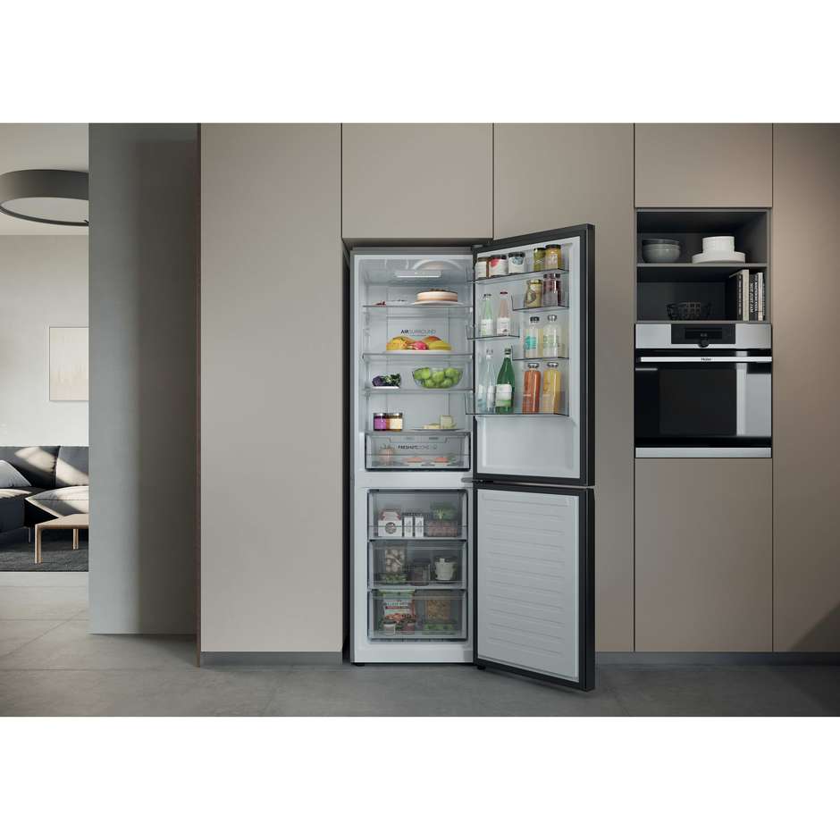 Haier HDPR1618ANPD Frigorifero Combinato Libera installazione Capacità 355 Lt Classe A Colore Acciaio inox