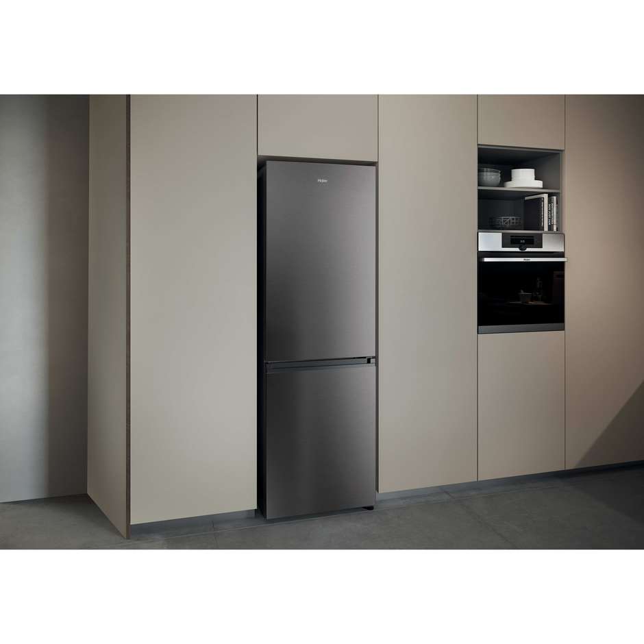 Haier HDPR1618ANPD Frigorifero Combinato Libera installazione Capacità 355 Lt Classe A Colore Acciaio inox