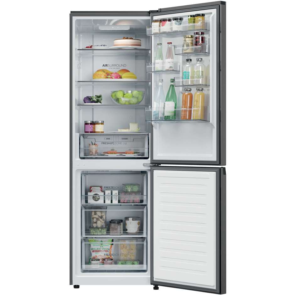 Haier HDPR1618ANPD frigorifero combinato No Frost 355 litri, classe A, inox