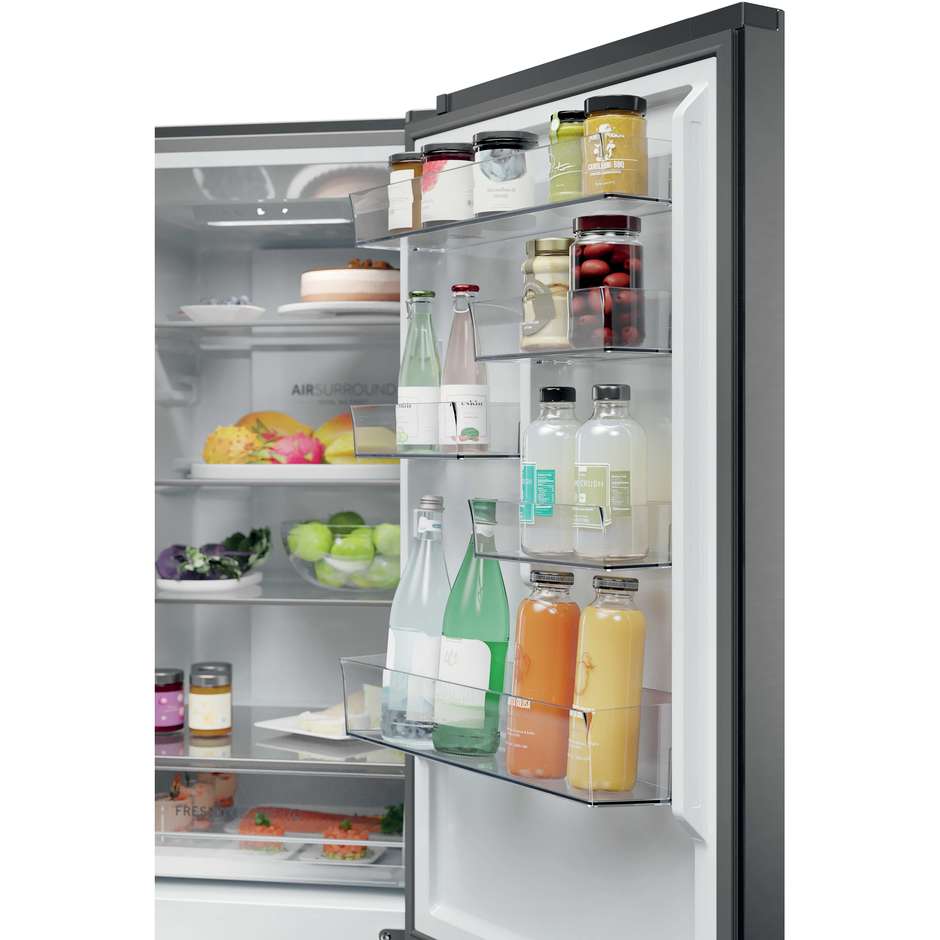Haier HDPR1618ANPD frigorifero combinato No Frost 355 litri, classe A, inox