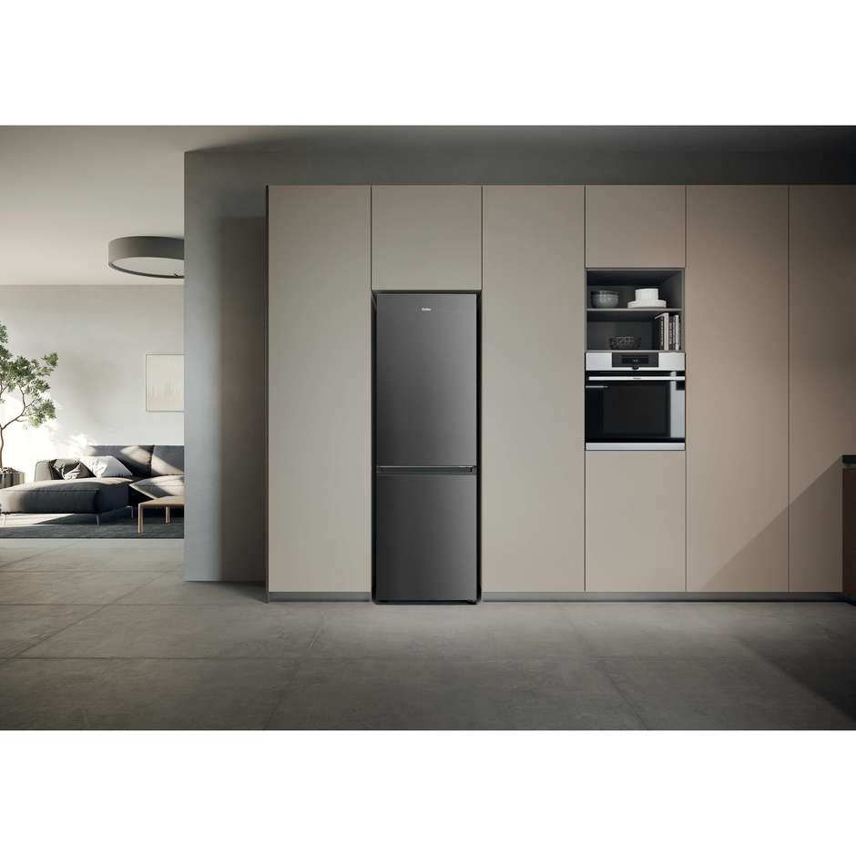 Haier HDPR1618ANPD frigorifero combinato No Frost 355 litri, classe A, inox