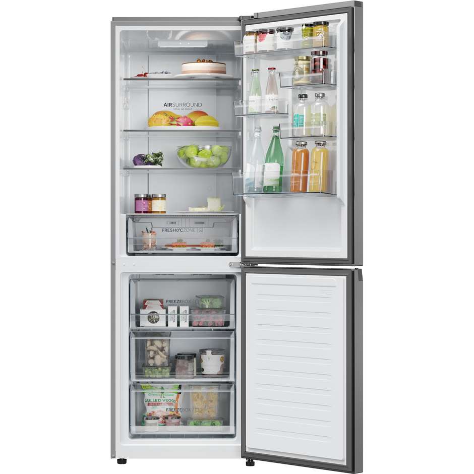 Haier HDPR1618CNPK Frigorifero Combinato Capacità 352 Lt Classe C Colore Acciaio inox
