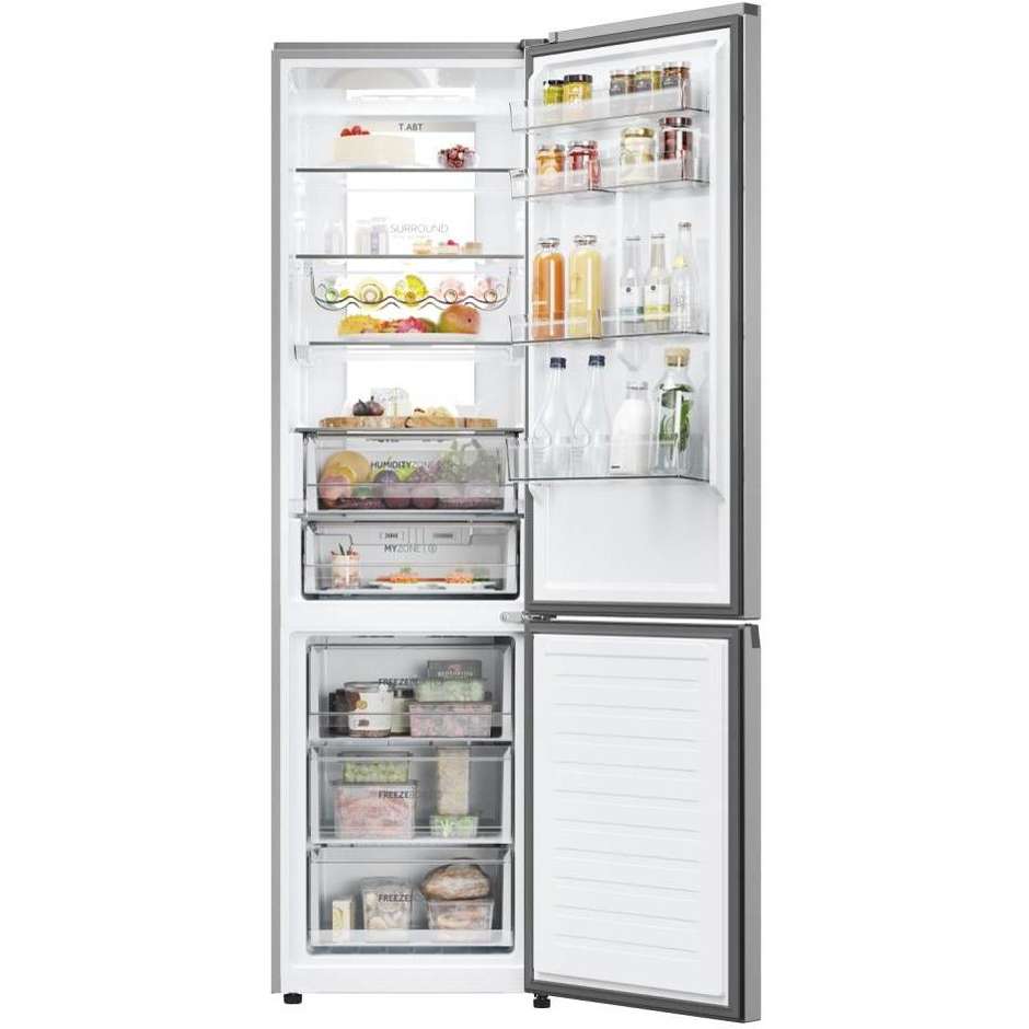 Haier HDPW7620ANPK Frigorifero Combinato 409 Litri Classe A Acciaio Inox