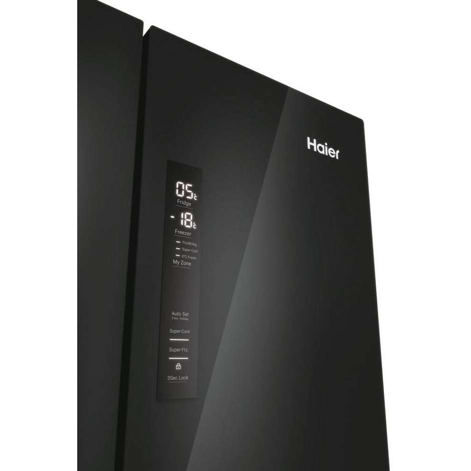 Haier HFR3718ENGB Frigorifero Side by Side Americano 402 Litri Classe E Nero
