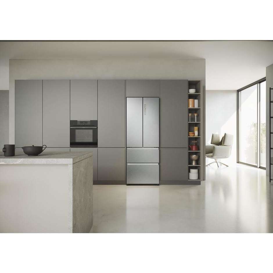 Haier HFR5719ENMG Frigorifero side-by-side Libera installazione Capacita 446 Lt Classe E Colore Argento