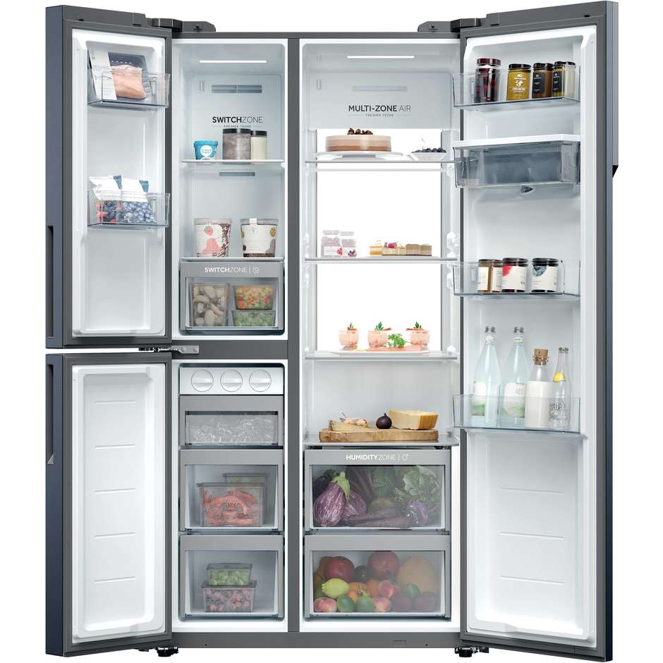 Haier HSPR79F18EWMB Frigorifero Side By Side Capacita 573 Lt Classe E Colore Nero