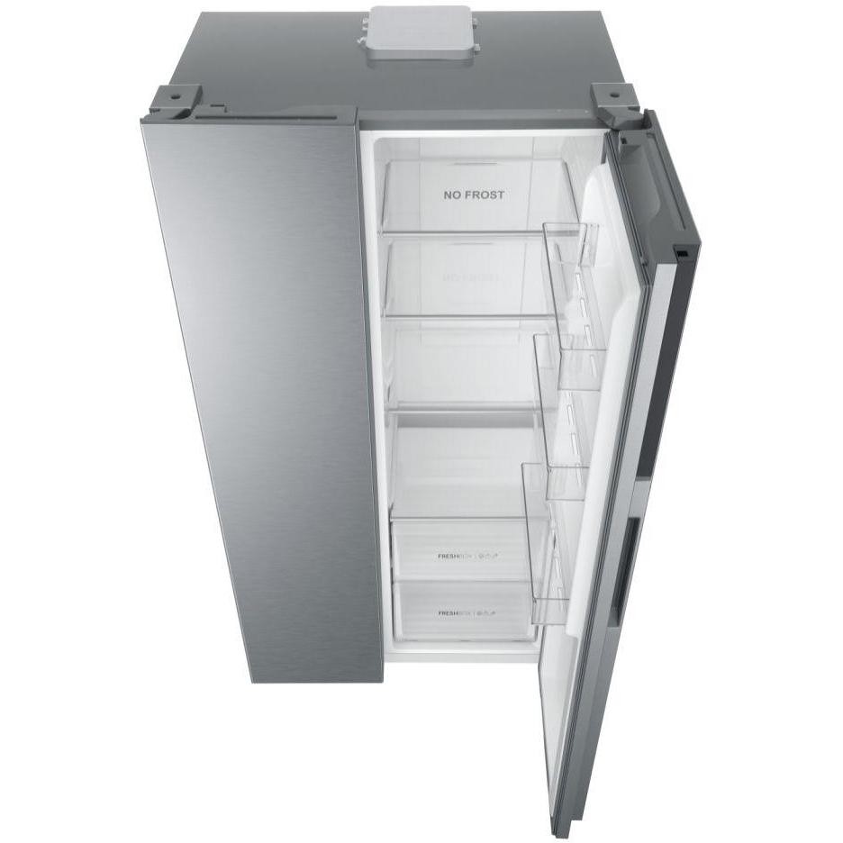 Haier HSR3918ENP Frigorifero Side-by-Side Americano 528 L Classe E Silver