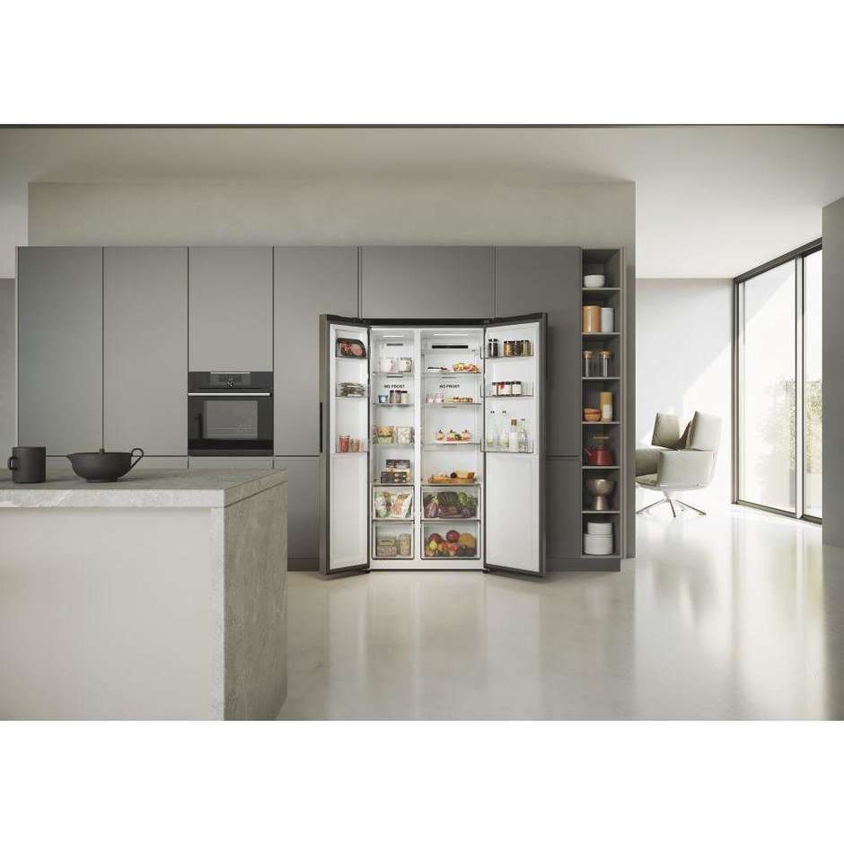 Haier HSR5918DNMP Frigorifero side-by-side Capacita 528 Lt Classe D Colore Acciaio inox