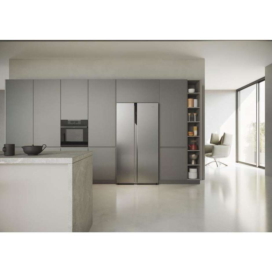 Haier HSR5918DNMP Frigorifero side-by-side Capacità 528 Lt Classe D Colore Acciaio inox