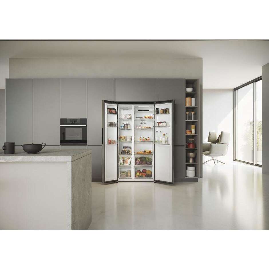 Haier HSR5918DNMP Frigorifero side-by-side Capacità 528 Lt Classe D Colore Acciaio inox