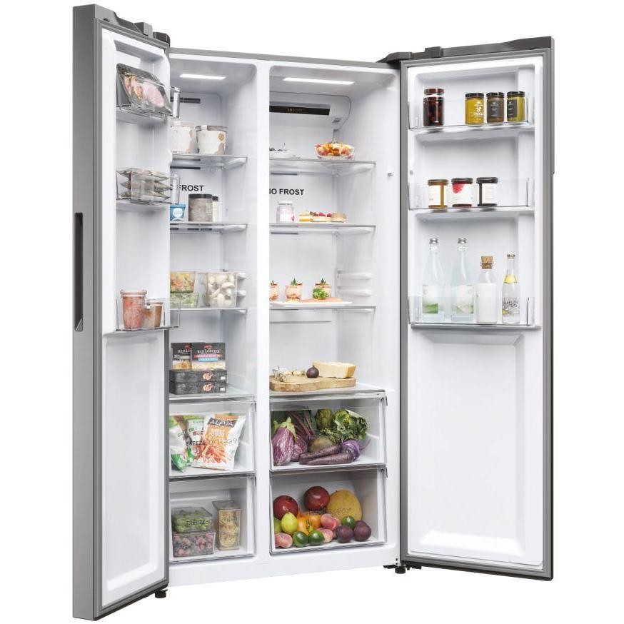 Haier HSR5918DNMP frigorifero Side by Side No Frost 528 L, classe D, inox platino