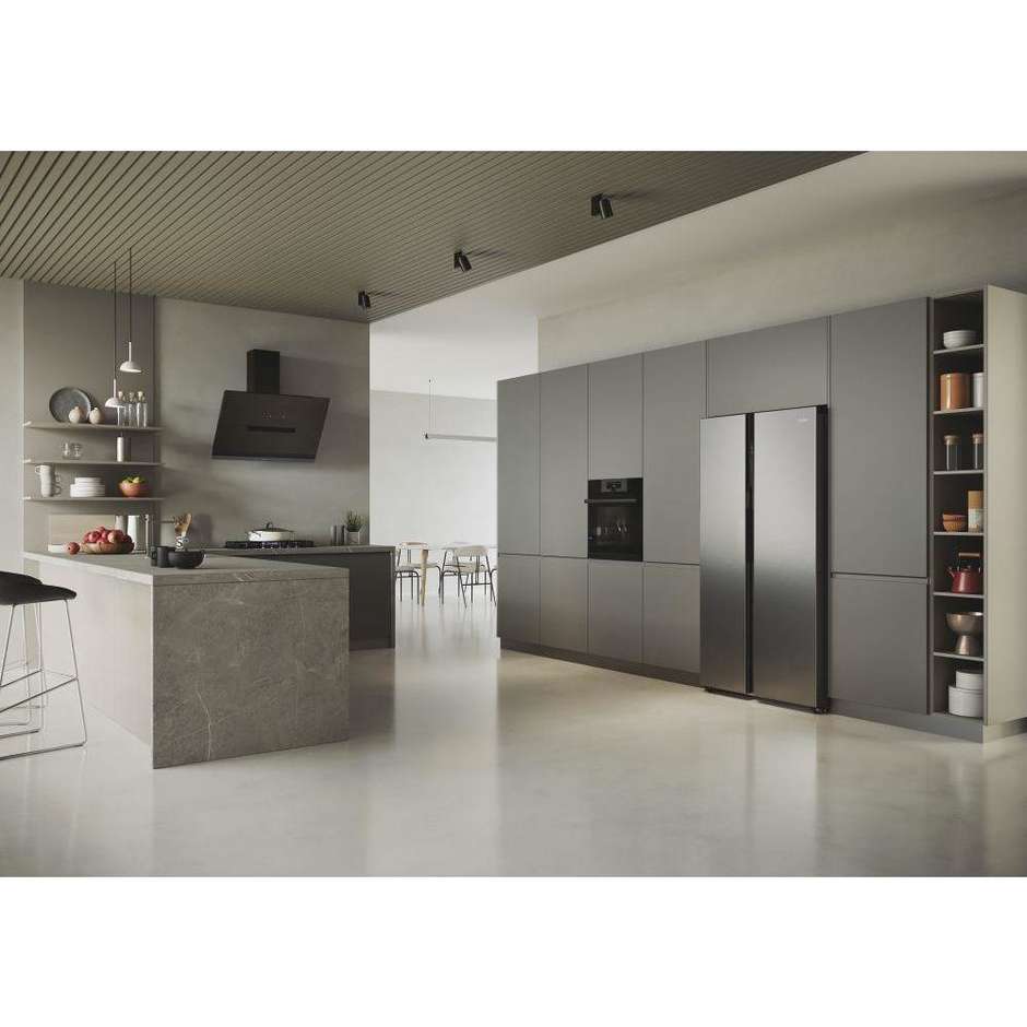 Haier HSR5918DNMP frigorifero Side by Side No Frost 528 L, classe D, inox platino