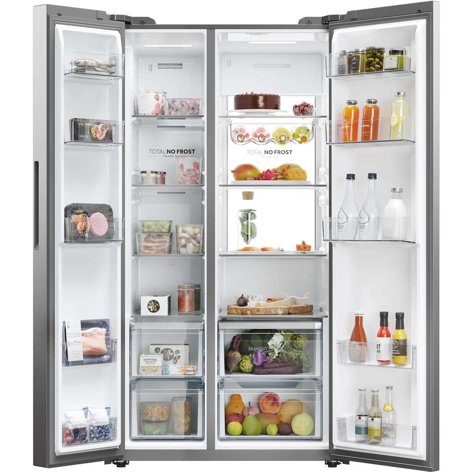 Haier HSW79F18ANMM Frigorifero side-by-side Incasso Capacita 611 Lt Classe A Colore Acciaio inox
