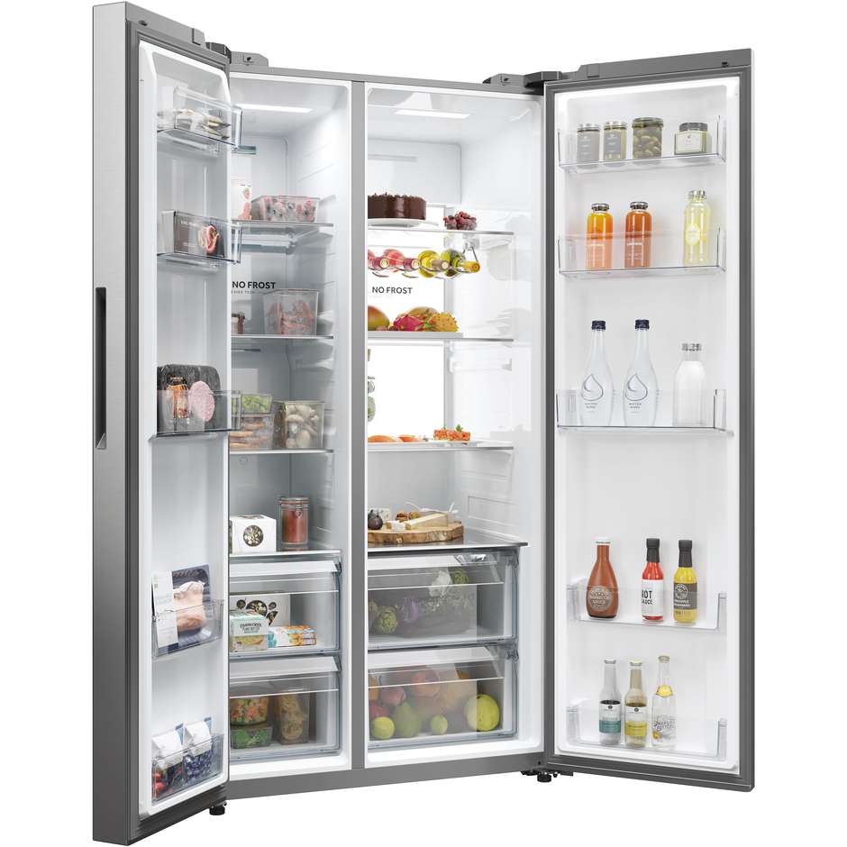 Haier HSW79F18ANMM Frigorifero side-by-side Incasso Capacita 611 Lt Classe A Colore Acciaio inox