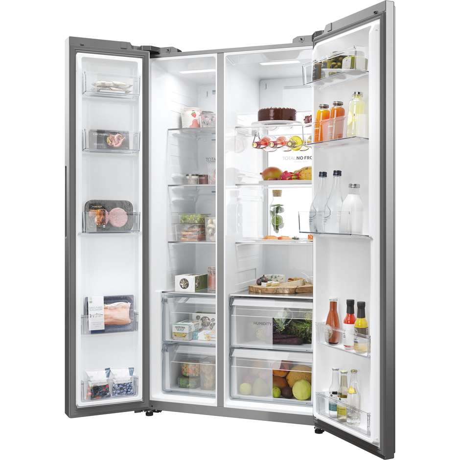 Haier HSW79F18ANMM Frigorifero side-by-side Incasso Capacita 611 Lt Classe A Colore Acciaio inox