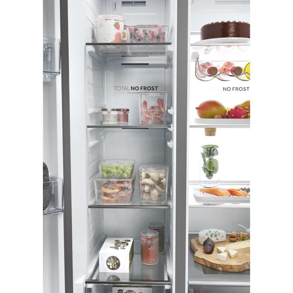 Haier HSW79F18ANMM Frigorifero side-by-side Incasso Capacita 611 Lt Classe A Colore Acciaio inox