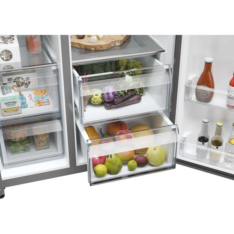 Haier HSW79F18ANMM Frigorifero side-by-side Incasso Capacita 611 Lt Classe A Colore Acciaio inox