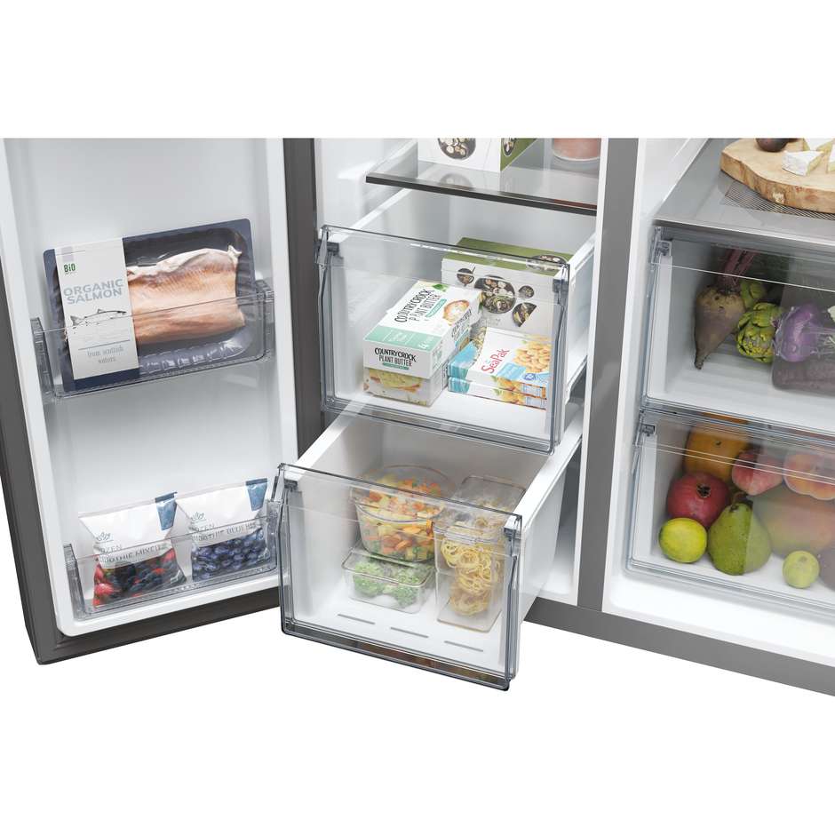 Haier HSW79F18ANMM Frigorifero side-by-side Incasso Capacita 611 Lt Classe A Colore Acciaio inox