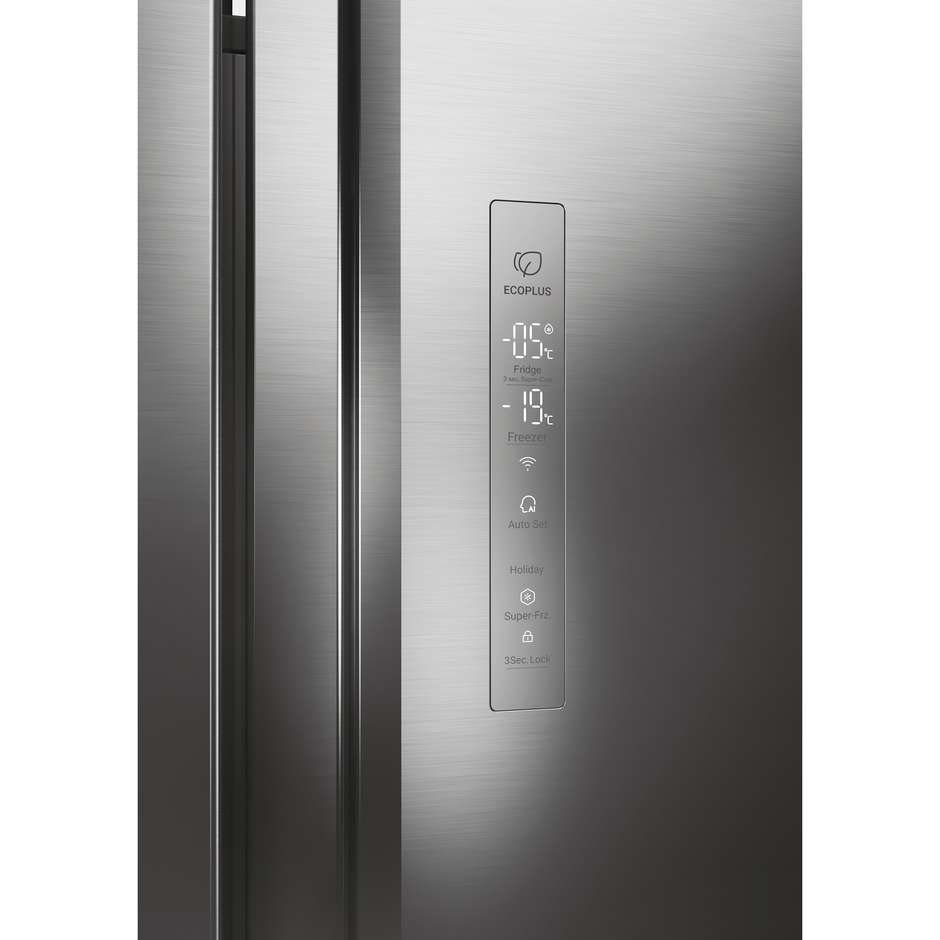 Haier HSW79F18ANMM Frigorifero side-by-side Incasso Capacita 611 Lt Classe A Colore Acciaio inox