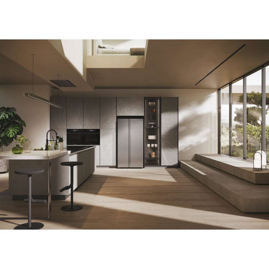 Haier HSW79F18ANMM Frigorifero side-by-side Incasso Capacita 611 Lt Classe A Colore Acciaio inox