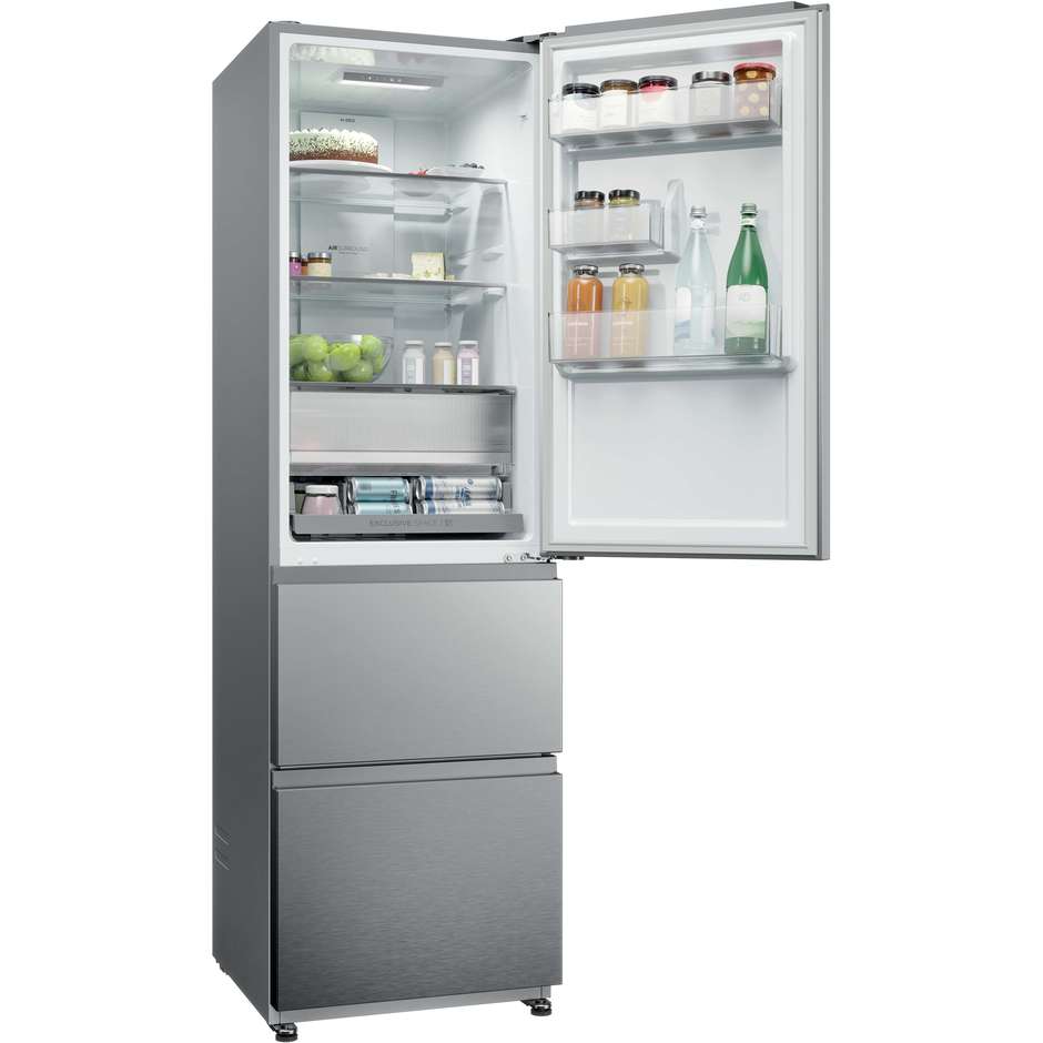 Haier HTR3518ENMX Frigorifero Combinato 303 Litri Classe E Acciaio Inox