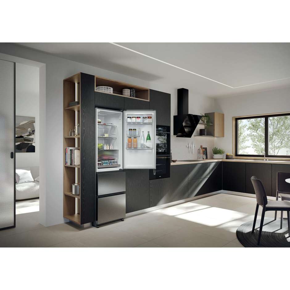 Haier HTR3518ENMX Frigorifero Combinato 303 Litri Classe E Acciaio Inox