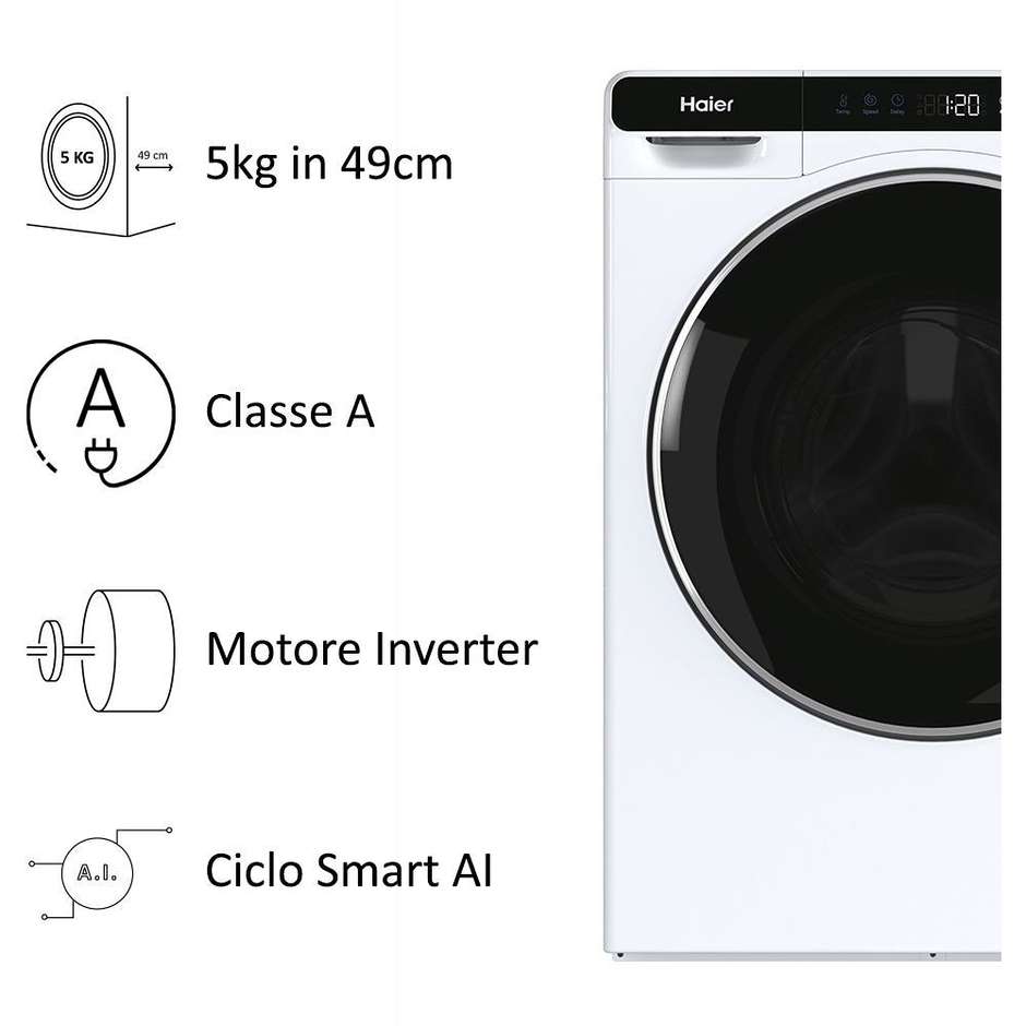 Haier HW50BP1230 Lavatrice Carica frontale Capacita 5 Kg Classe A Colore Bianco
