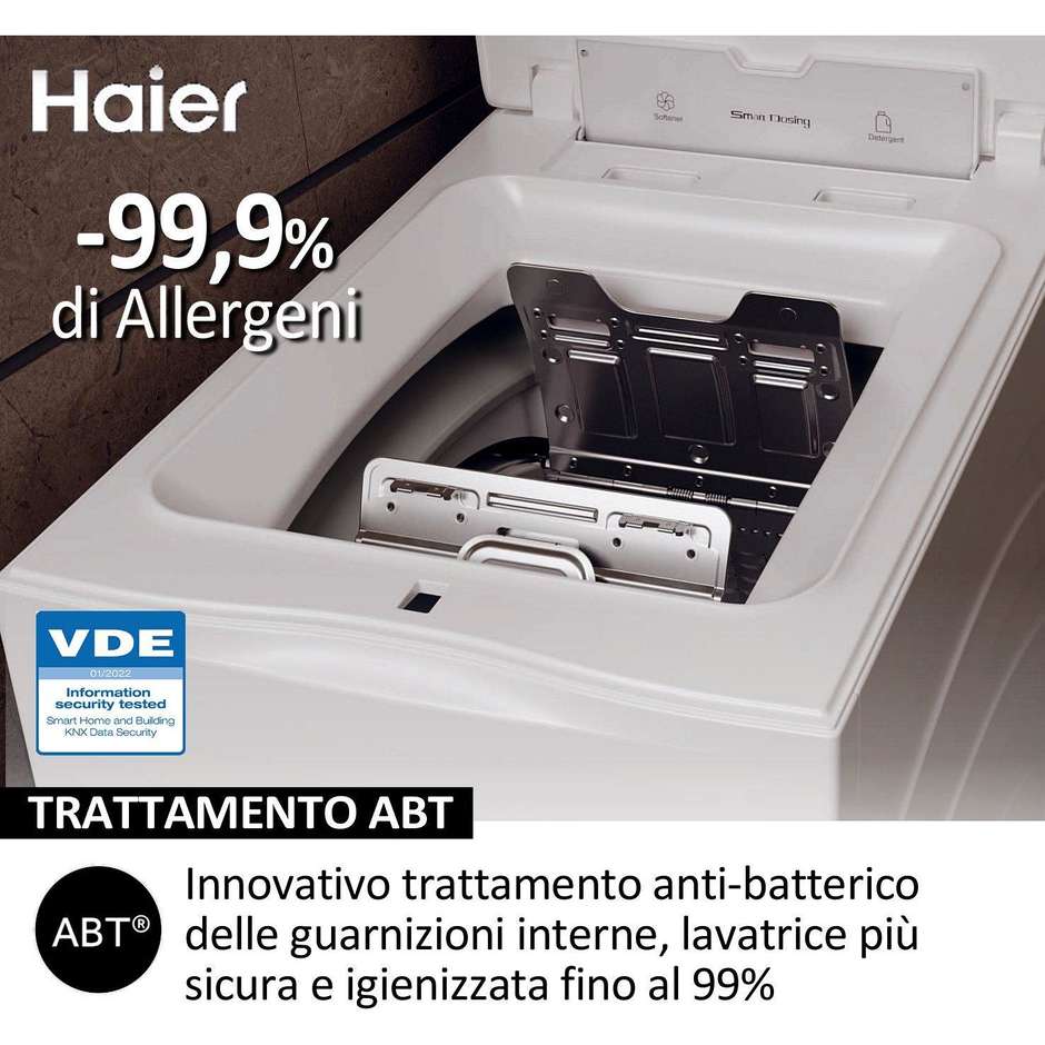 Haier HW90-BPD13386U-S Lavatrice Carica dall'alto Capacita 9 Kg Classe A Colore Bianco