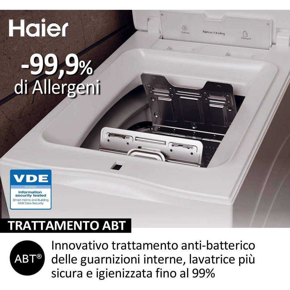 Haier HW90-BPD13386U-S T Series 9 lavatrice carica dall’alto 9 kg 1300 giri, classe A