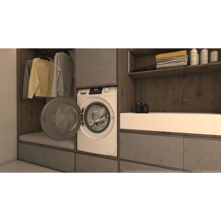 Haier HWD100-BP16929A Lavasciuga Caricamento frontale Capacità 10+6 Kg 1600 Giri/min Classe D Colore Bianco