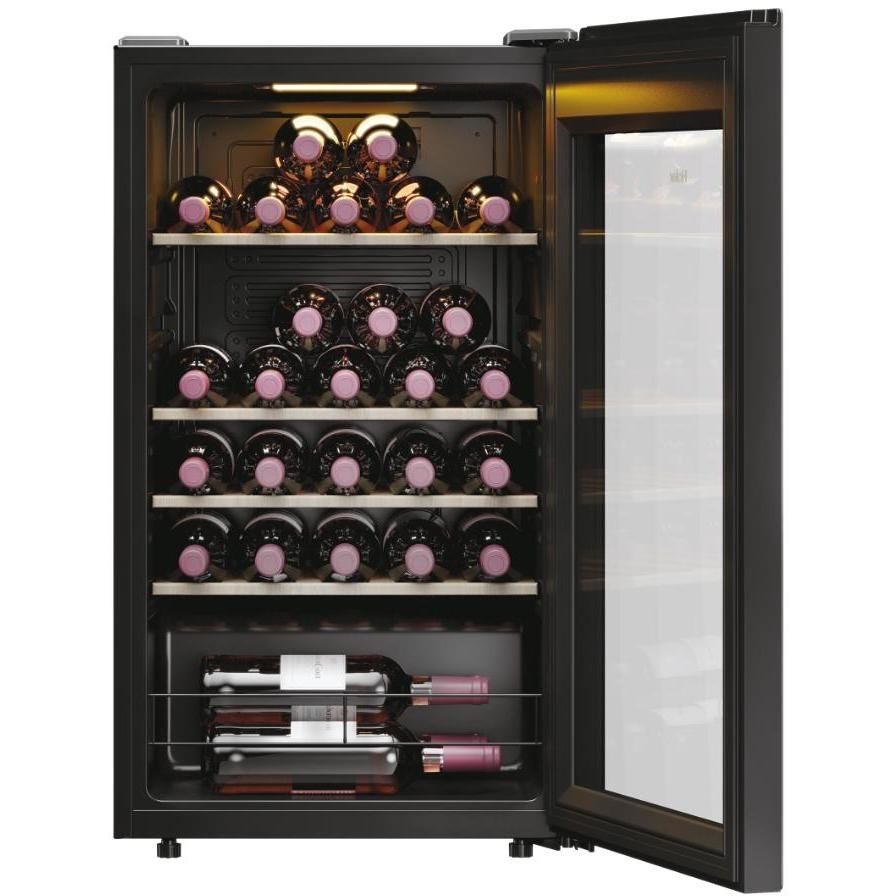 Haier HWS34GGH1 cantinetta vino 34 bottiglie, 90 L, Wi-Fi hOn, classe G, nera