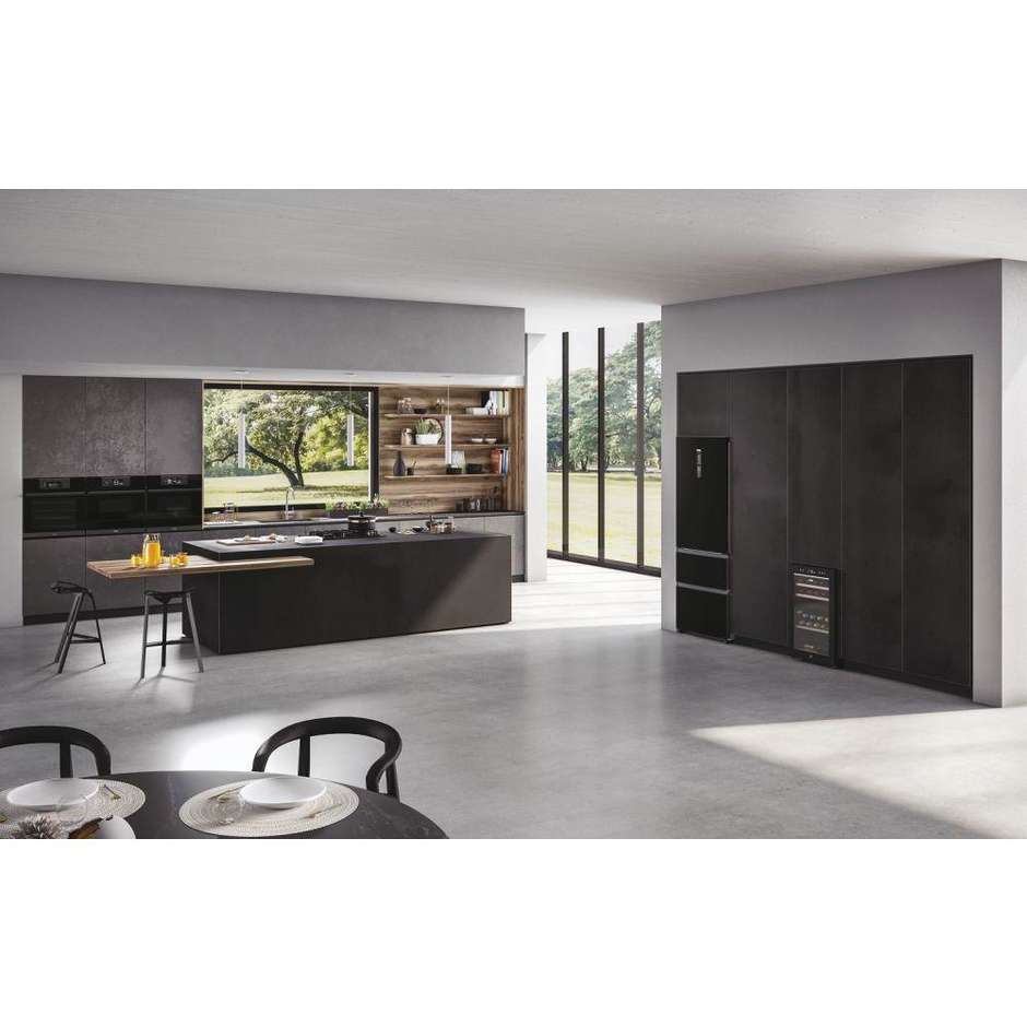 Haier Wine Bank 50 HWS42GDAU1 Cantinetta Vino Doppia Zona 42 Bottiglie Ripiani Legno Nero