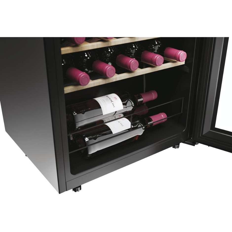 Haier Wine Bank 50 Serie 3 HWS34GGH1 Cantinetta Vino 34 Bottiglie Ripiani in Legno Nero