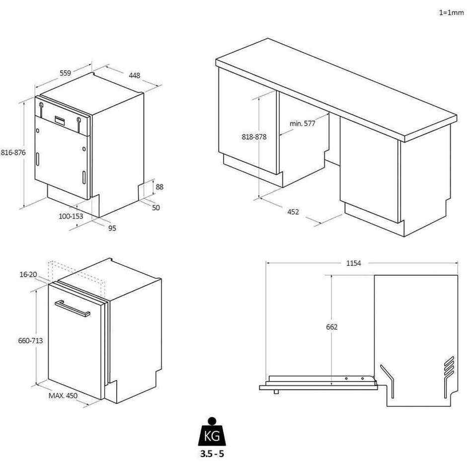 Haier XI1C3TB2FB Lavastoviglie a scomparsa totale 11 coperti Classe C Colore Bianco