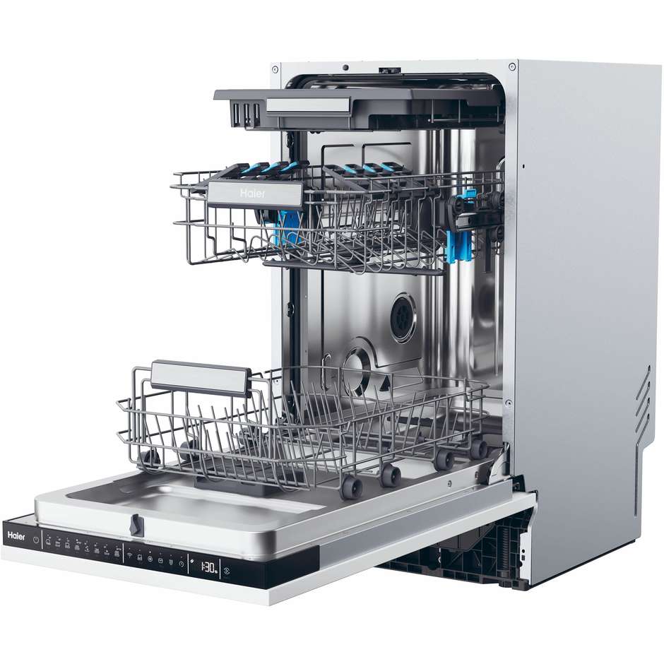 HAIER XI1C3TB2FB Lavastoviglie da Incasso a Scomparsa Totale 60 cm Standard 11 Coperti 8 Programmi Classe C 43 dB Cestelli Modulari