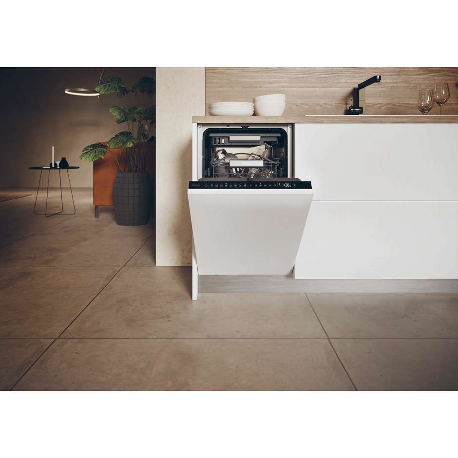 HAIER XI1C3TB2FB Lavastoviglie da Incasso a Scomparsa Totale 60 cm Standard 11 Coperti 8 Programmi Classe C 43 dB Cestelli Modulari