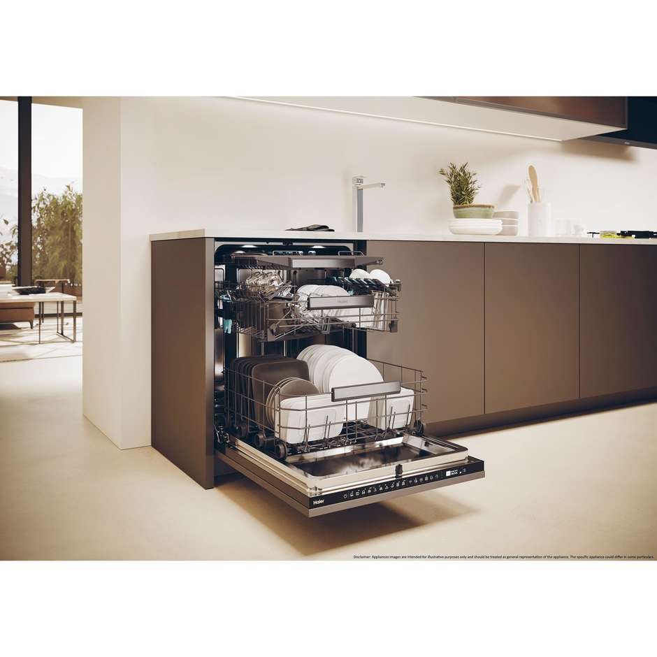 Haier XI4A4M4PB Lavastoviglie da incasso a scomparsa totale 14 coperti 10 Programmi Classe A Colore Bianco