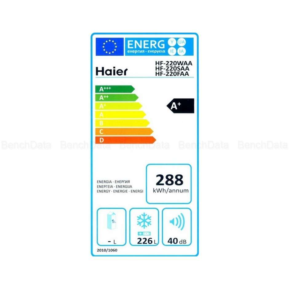 HF-220SAA Haier congelatore verticale 226 litri classe A+ Total No Frost colore argento