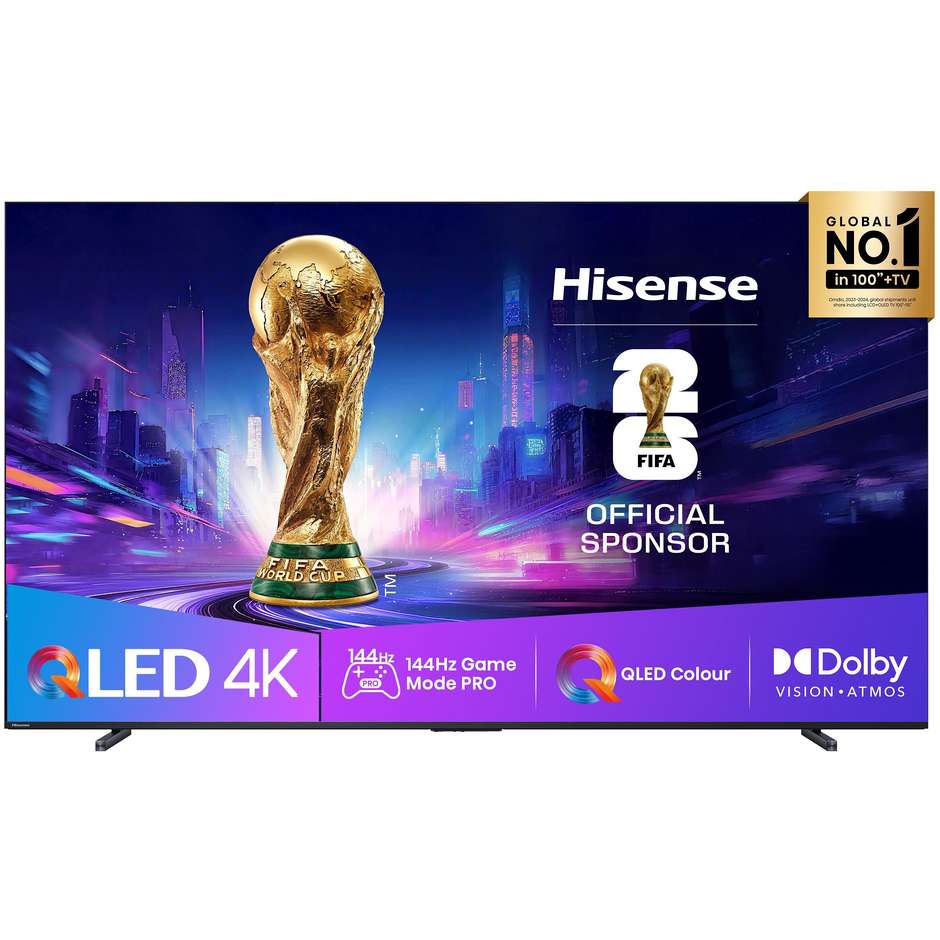 Hisense 100E7Q PRO Smart TV 100" QLED 4K 144Hz VIDAA Dolby Vision Nero