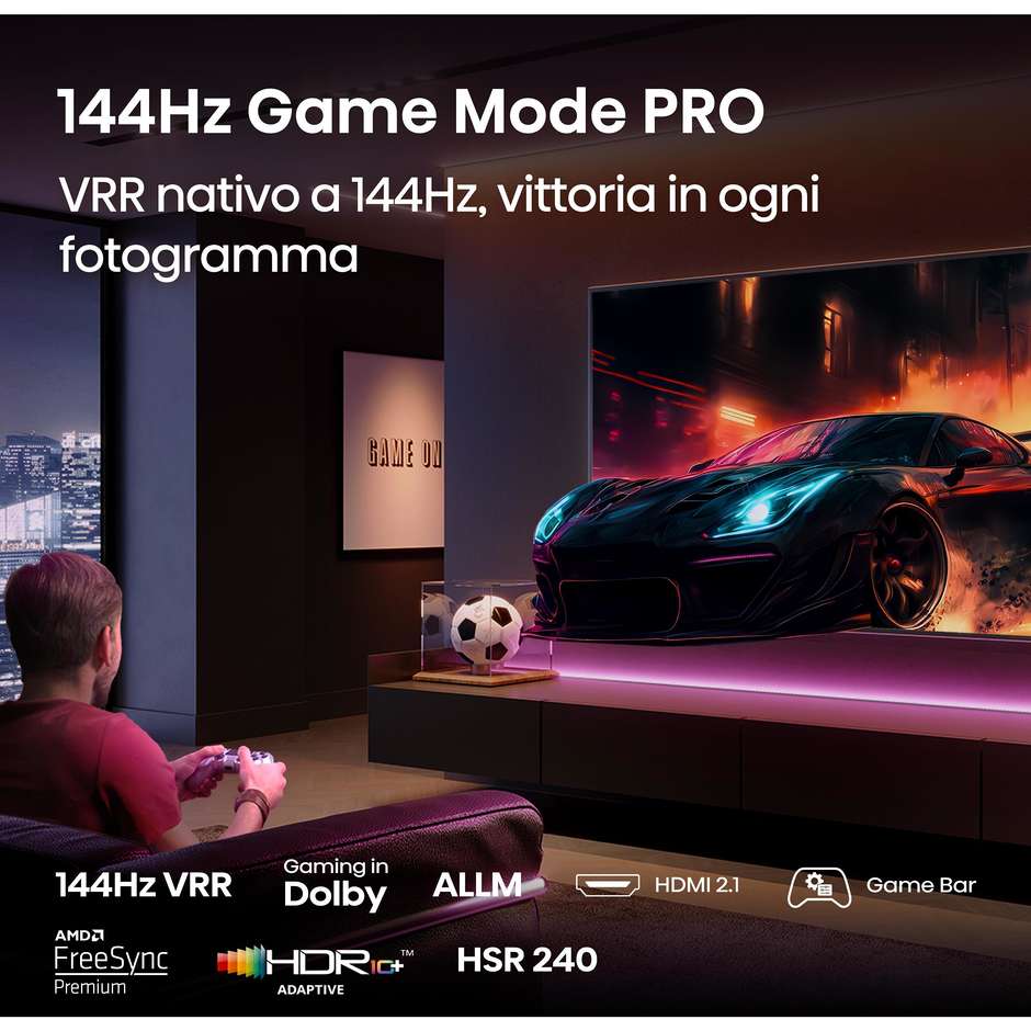 Hisense 100E7Q PRO TV QLED 100" 4K Ultra HD Smart TV Wi-Fi Classe E Colore Nero