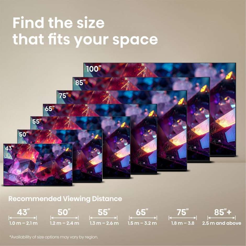 Hisense 100E7S PRO TV 100" 4K QLED 144 Hz Smart TV Nero