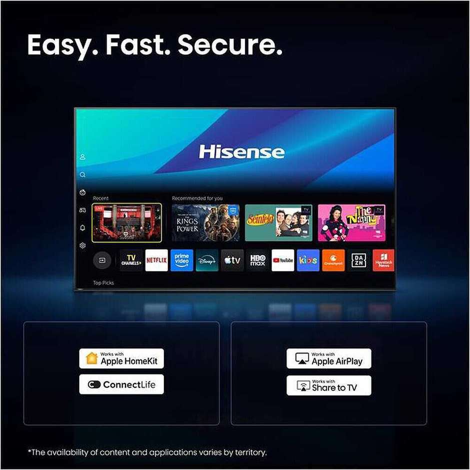 Hisense 40A59S Smart TV QLED 40" Full HD VIDAA HDR10+ Dolby Atmos Classe E