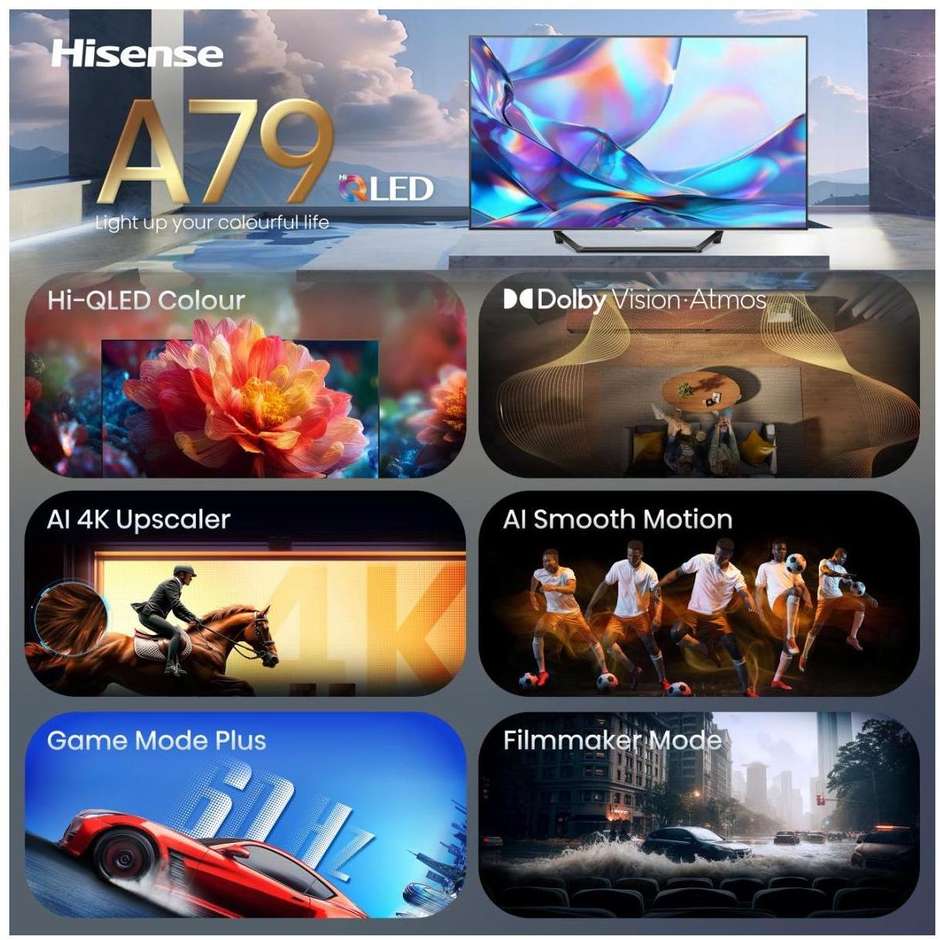 Hisense 43A79S TV QLED 43" 4K Ultra HD Smart TV Nero