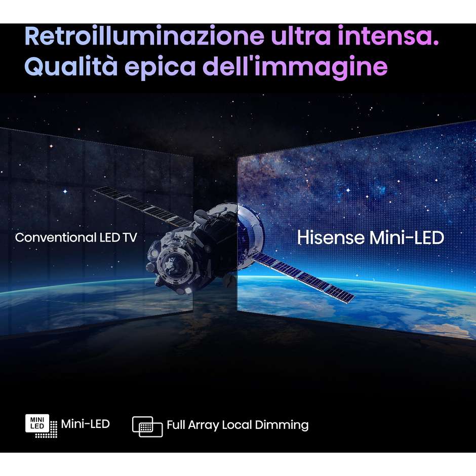 Hisense 55U79KQ Smart TV LED 55" 4K Ultra HD Wi-Fi DVB-T2 Classe F Nero